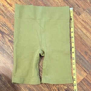 NWOT Olive Green Ribbed Biker Shorts